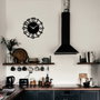 Wallity Enzoclock - S006 Reloj de pared decorativo de metal negro